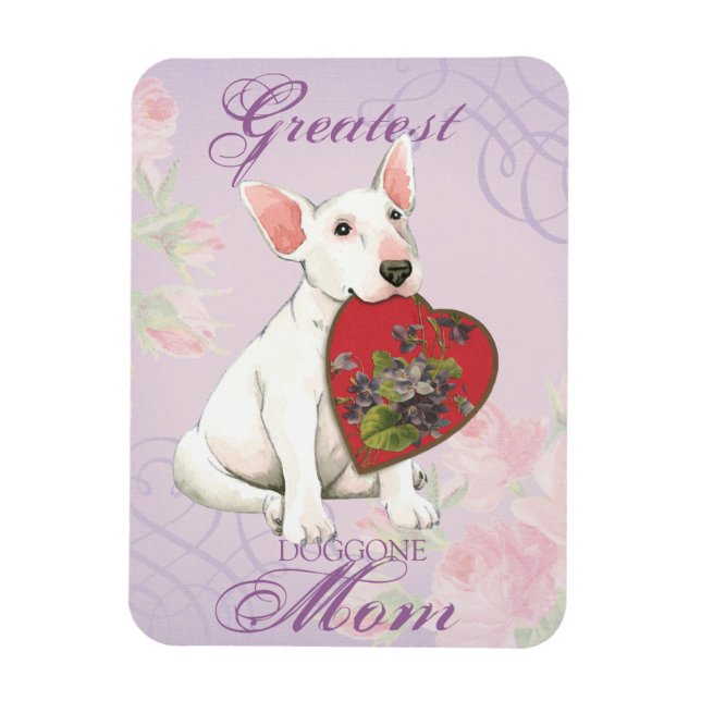 Imán Bull Terrier Heart Mom (Vertical)