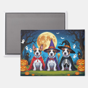 Imán Bull Terrier Perros Calabaza Halloween Gracioso