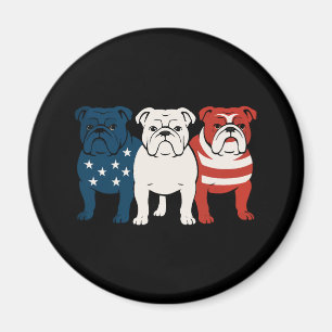 Imán Bulldog 4 de julio Perro Lover Hombres mujeres Ban