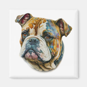 Imán Bulldog acuarela