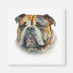 Imán Bulldog acuarela