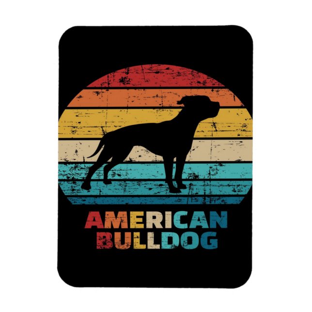 Imán Bulldog americano vintage (Vertical)