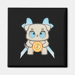 Imán Bulldog Anime Pup Leukemia Conciencia