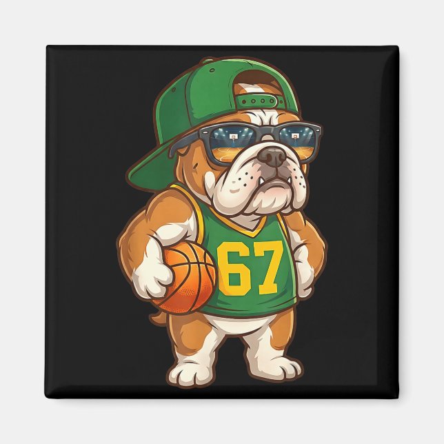 Imán Bulldog Basketball 67 Gen Alpha Slang Srts Dog Boy (Frente)
