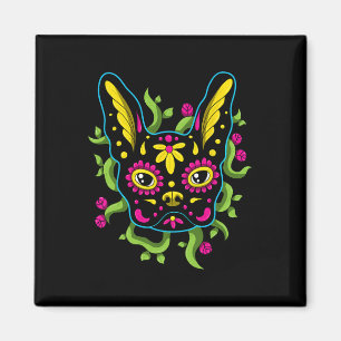 Imán Bulldog Calavera Dia De Los Muertos Dogs