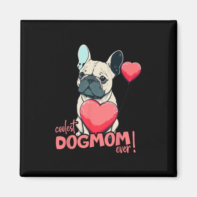 Imán Bulldog Con Globo De Corazón - ¡La Dogma Más Cómod (Frente)