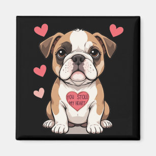 Imán Bulldog con mensaje de corazón