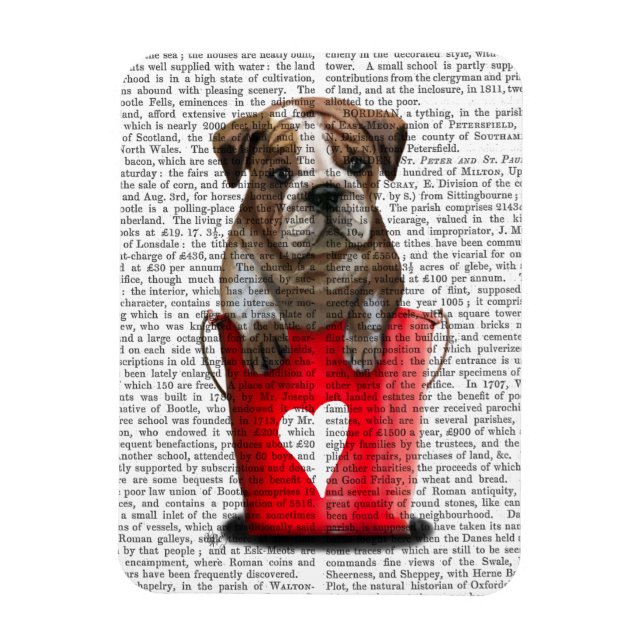 Imán Bulldog Cubo De Amor Rojo (Vertical)