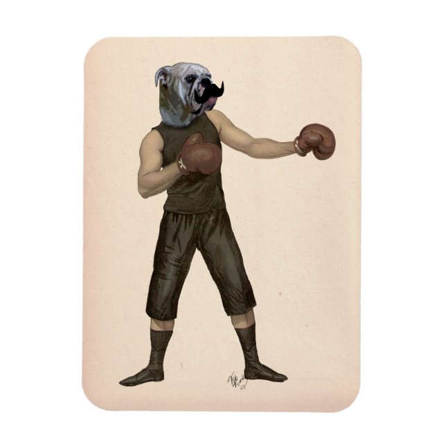 Imán Bulldog de boxeo completo 2 (Vertical)