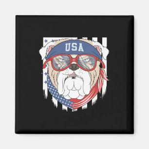 Imán Bulldog de Bulldog de Estados Unidos 4 de julio