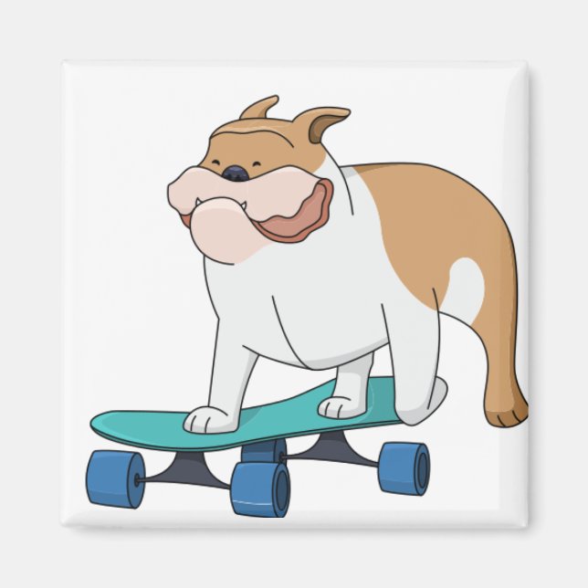 Imán bulldog de patinaje (Frente)