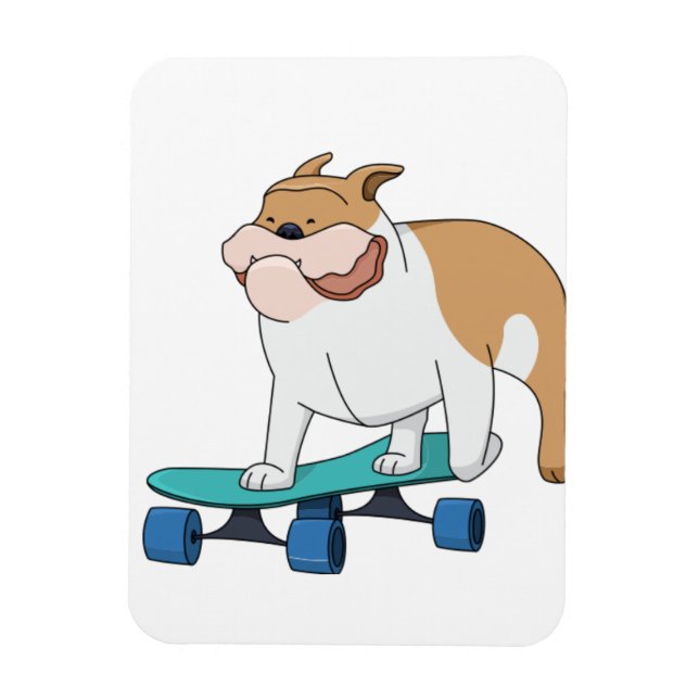 Imán bulldog de patinaje (Vertical)