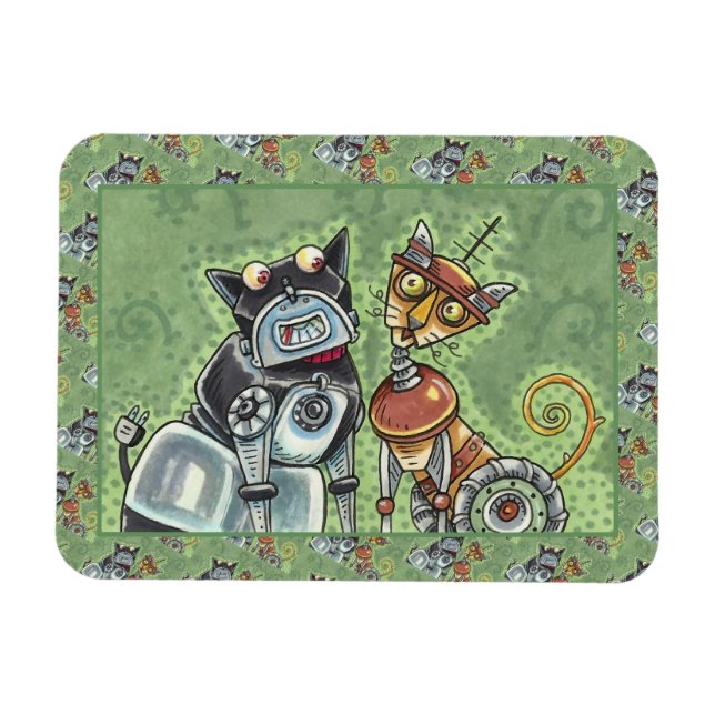 Imán BULLDOG DE ROBOT ADORABLE Y FELINE FRIENY Funny (Horizontal)