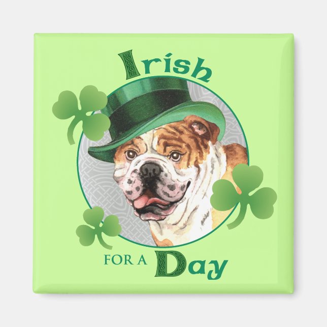 Imán Bulldog del día de St Patrick (Frente)