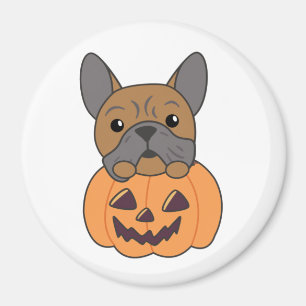 Imán Bulldog En Calabaza Perros Cute Feliz Halloween