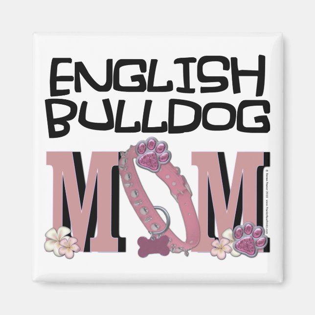 Imán Bulldog en inglés MOM (Frente)