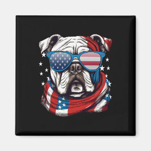 Imán Bulldog Estadounidense Patriótico 4 De Julio Amant