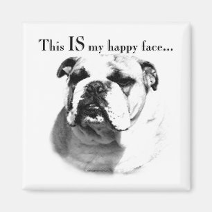 Imán Bulldog Feliz Cara