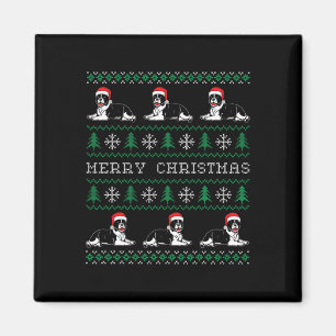 Imán Bulldog Feliz Navidad Familia Graciosa Fea Christm