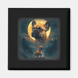 Imán Bulldog francés aullando a la luna meme 90s animal
