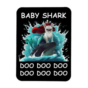Imán Bulldog francés   Baby Shark Doo Doo Doo