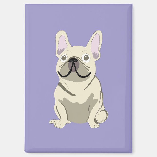 Imán Bulldog Francés Crema,  (Anverso)