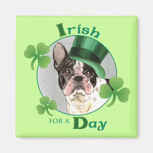 Imán Bulldog francés del día de St Patrick
