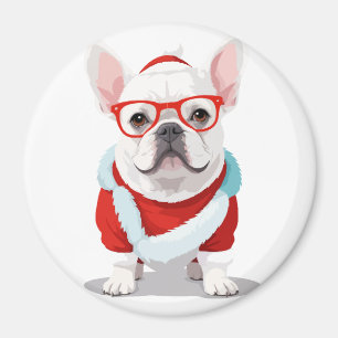 Imán Bulldog Francés En Santa Costume Adorable Gracioso