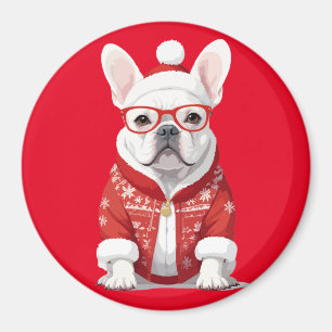 Imán Bulldog Francés En Santa Costume Adorable Gracioso