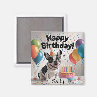 Imán Bulldog francés feliz cumpleaños