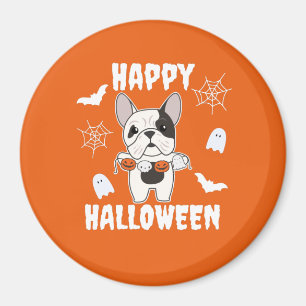 Imán Bulldog francés Feliz disfraz de perro de Hallowee