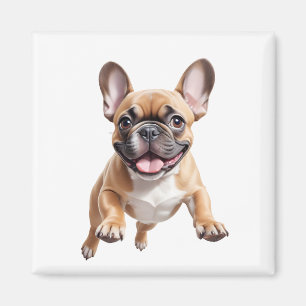 Imán Bulldog francés feliz diversión juguetona saltando