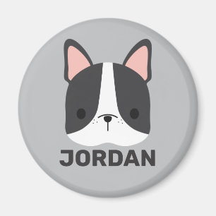 Imán Bulldog francés lindo con nombre personalizado