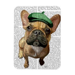 Imán Bulldog francés marrón con Gorra verde 2