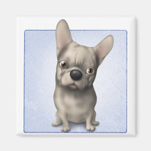 Imán Bulldog francés (piel de ante)