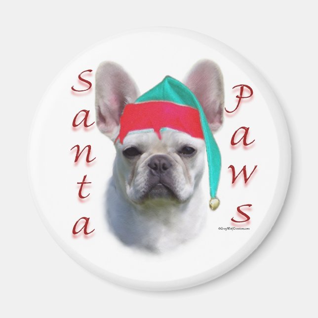 Imán Bulldog francés (qué) Santa Paws (Frente)
