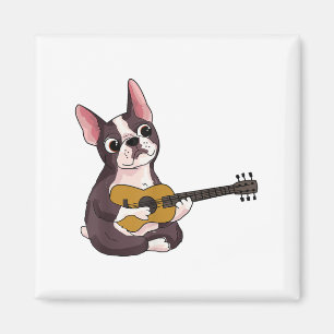 Imán Bulldog francés toca guitarra divertida guitarista