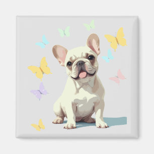 Imán Bulldog francés Vector Pintura Adorable Fun Animal