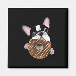 Imán Bulldog Francés Y Donut De Chocolate