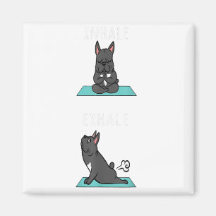 Imán Bulldog francés Yoga Inhale Exhale Gracioso regal