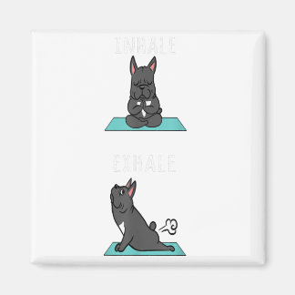 Imán Bulldog francés Yoga Inhale Exhale Gracioso regalo