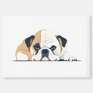 Imán Bulldog inglés Adorable Cute Animal Sleeping Calle