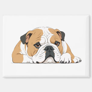 Imán Bulldog inglés Adorable Cute Animal Sleeping Calle