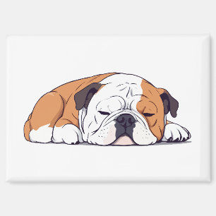 Imán Bulldog inglés Adorable Cute Animal Sleeping Calle