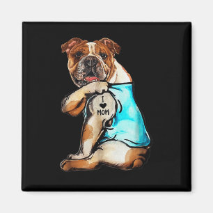 Imán Bulldog inglés - Amo a mamá Tattoo Día de la Madre
