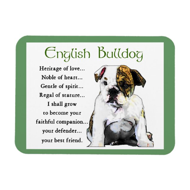 Imán Bulldog inglés Patrimonio de amor (Horizontal)