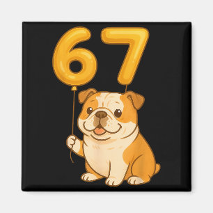 Imán Bulldog Inglés Perro Divertido 67 Meme Seis Siete 
