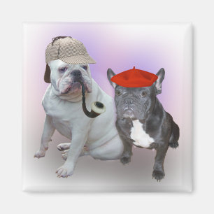 Imán Bulldog inglés y bulldog francés
