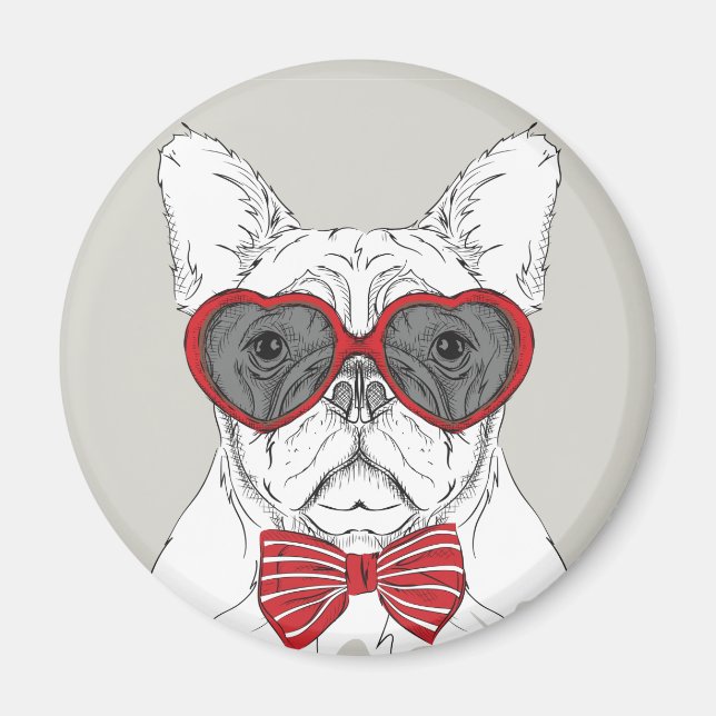 Imán Bulldog lindo (Frente)