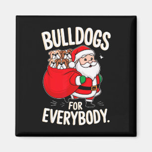 Imán Bulldog Para Todos Los Divertidos Santa Navidades